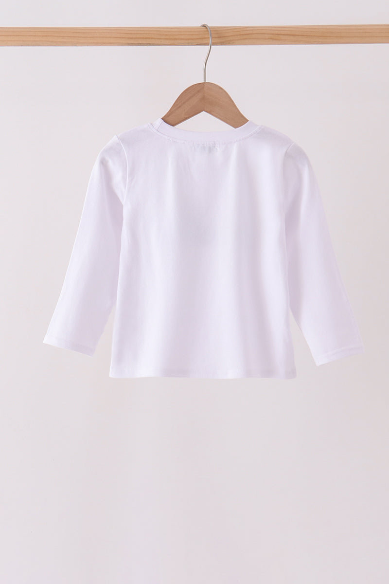 Blue train embroidery top
