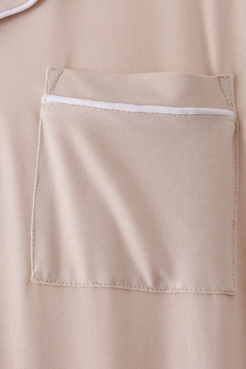 Beige bamboo mom pajama set – view 5