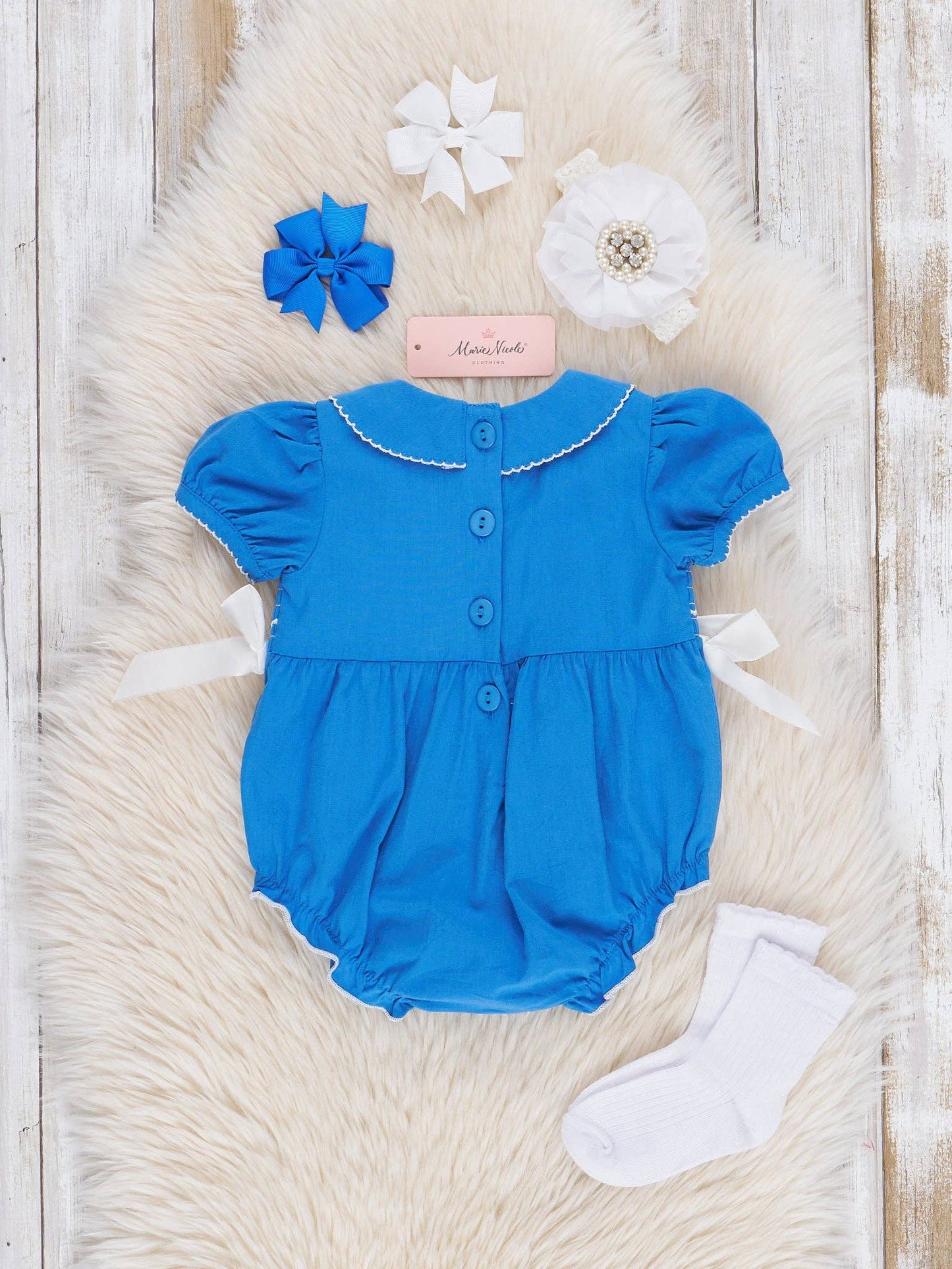 Darling Duckies Smocked Cotton Bubble