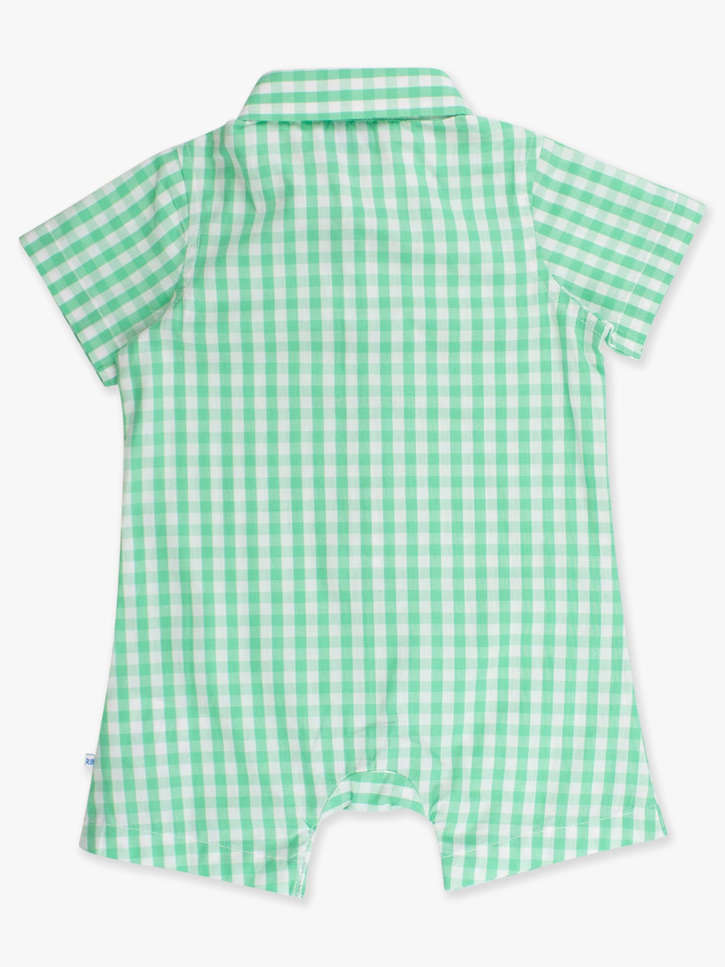 Baby Boys Classic Spring Bud Gingham Short Sleeve Woven Button-Up Romper