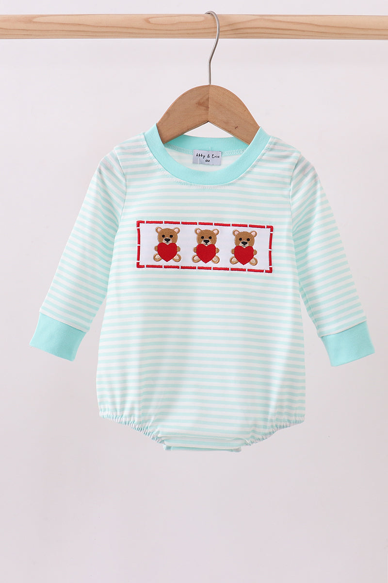 Blue bear embroidery bubble