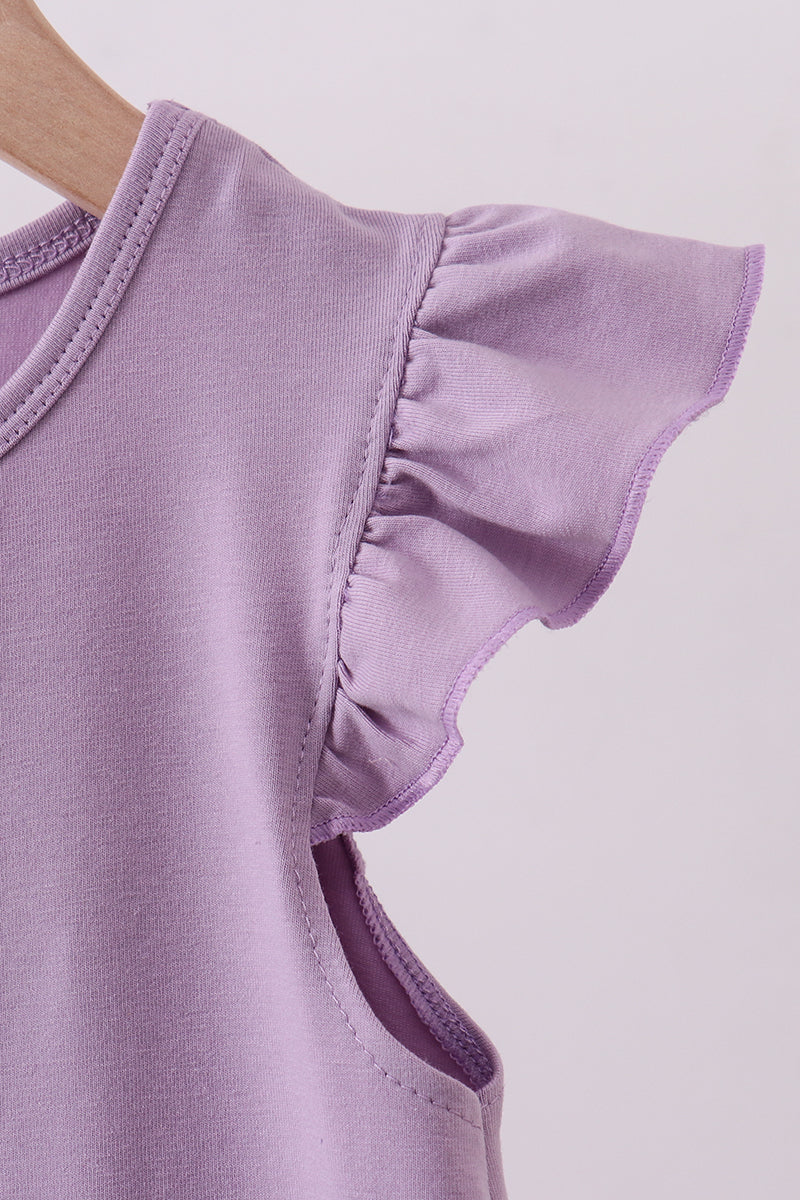 Purple bunny applique ruffle dress