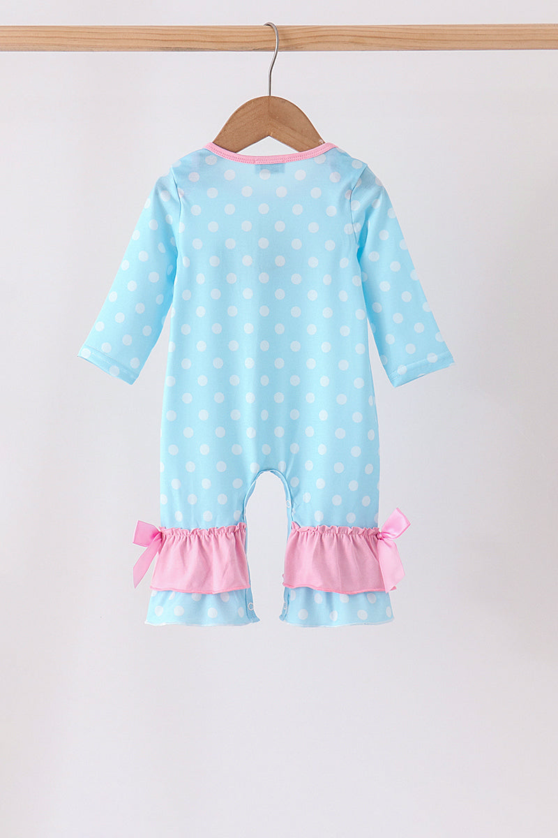 Blue Milk Santa Cookies Ruffle Romper