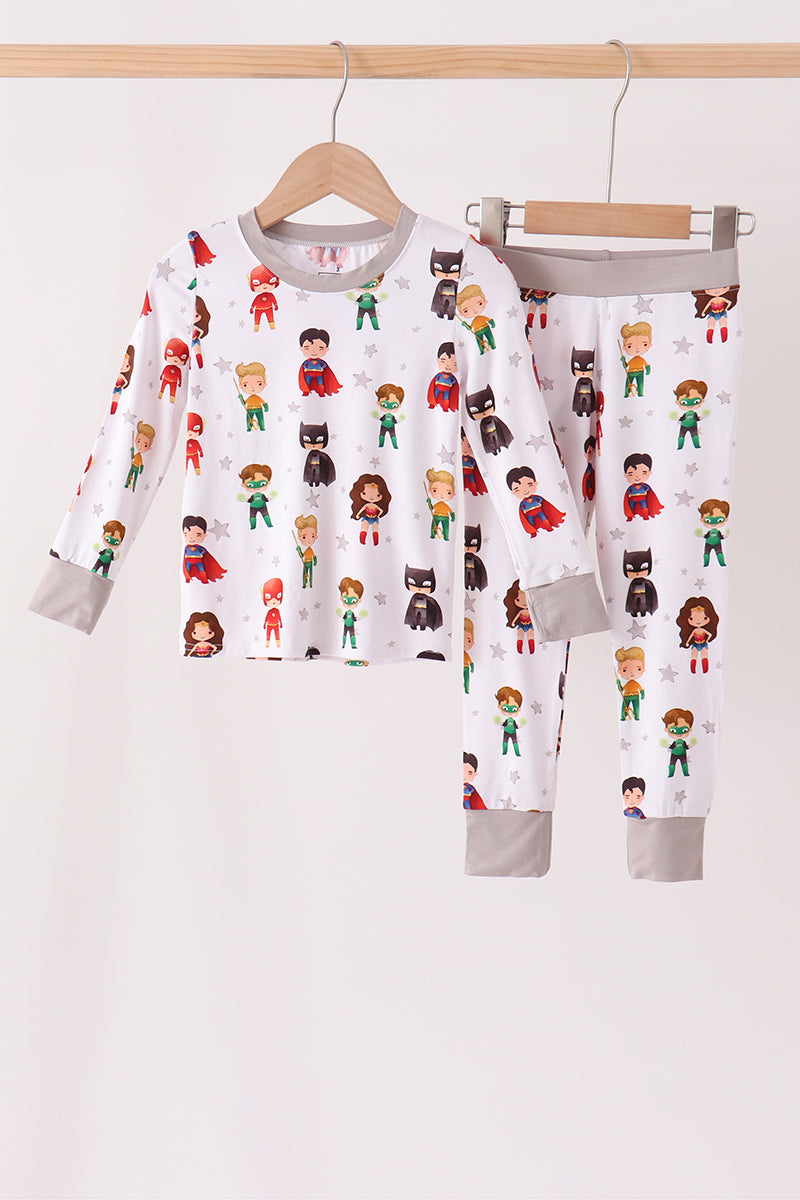 Grey character bamboo pajama set