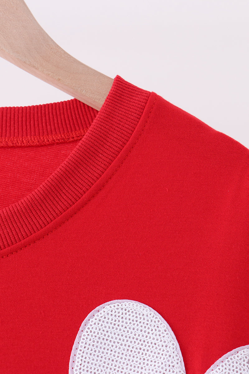 Red bow sequin mom&me top