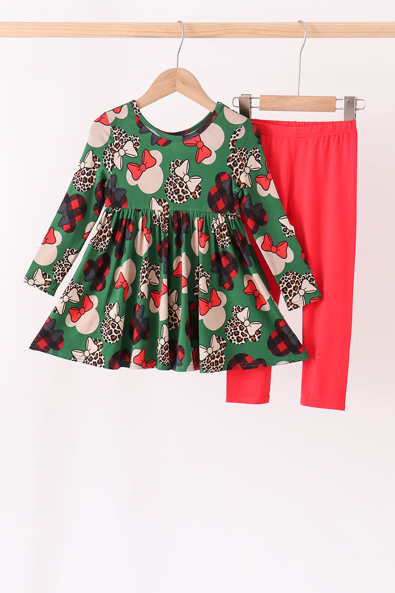 Red character bamboo pants set