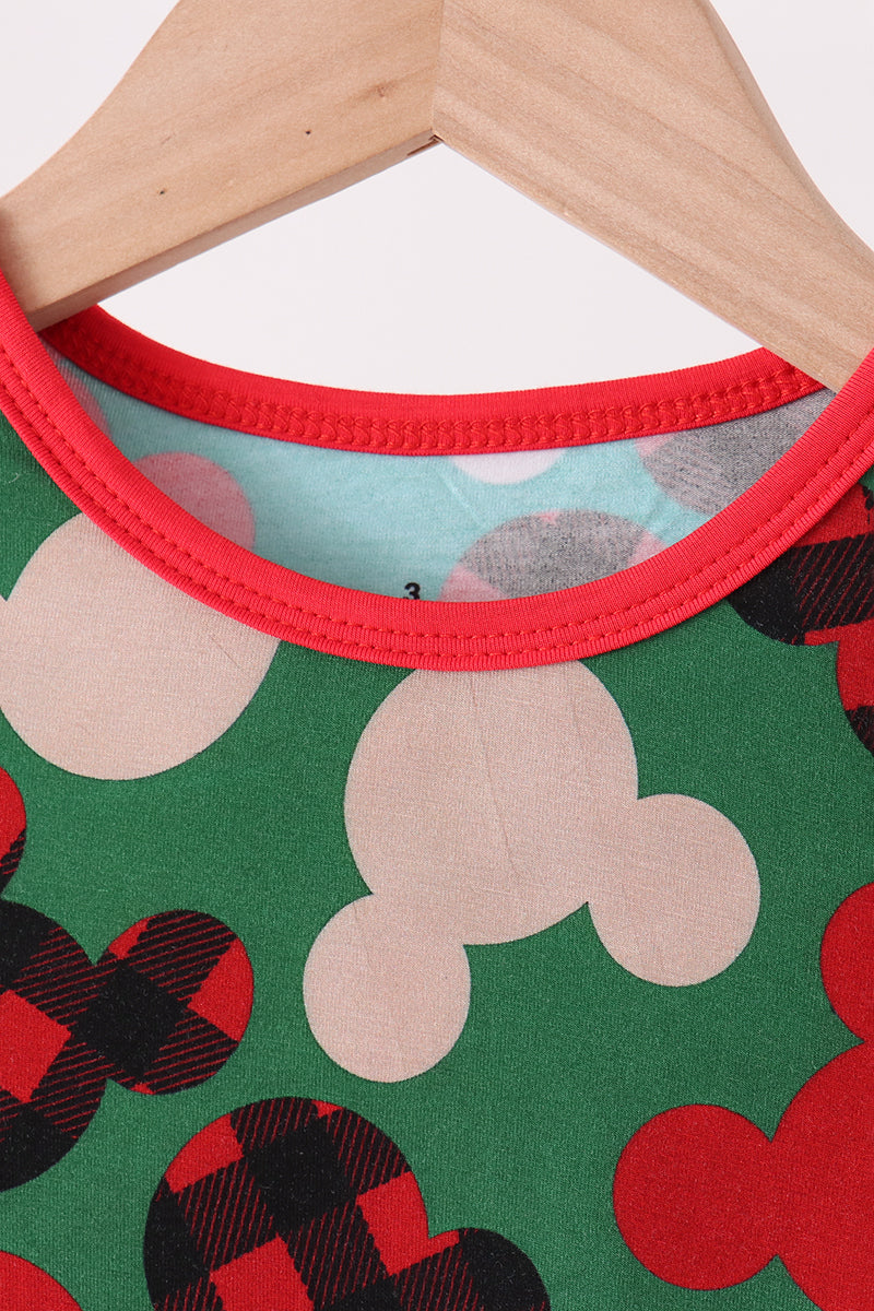 Red character bamboo pajama set