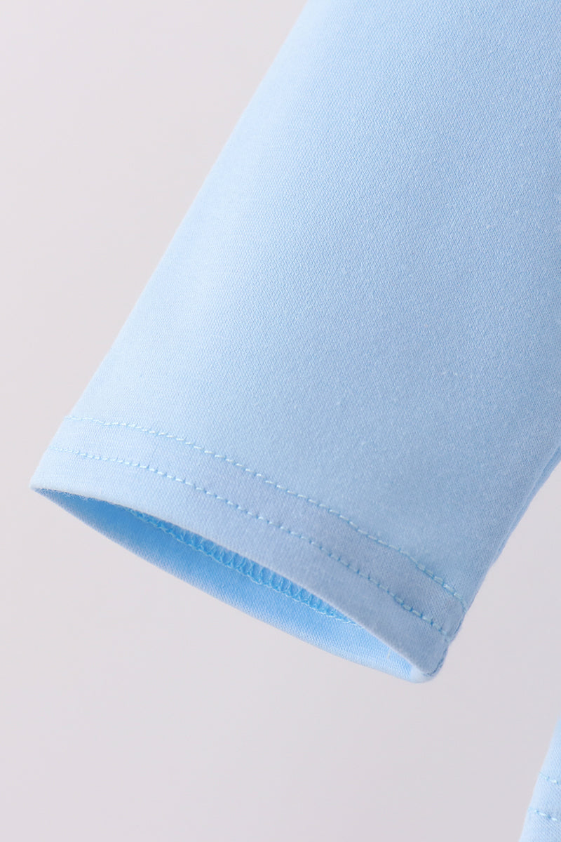 Blue Turkey Embroidery Top
