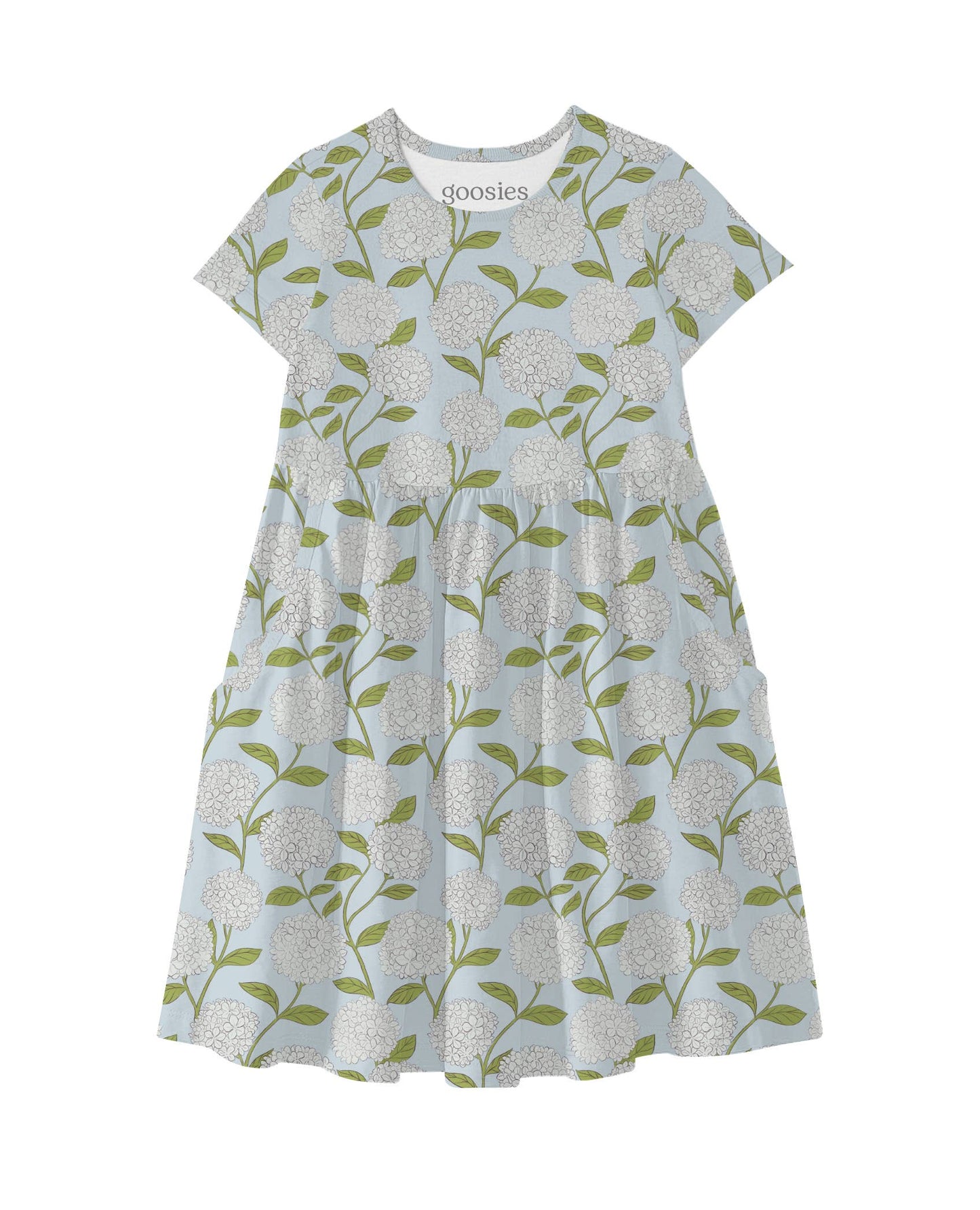 Hydrangeas - Short Sleeve Pocket Dress