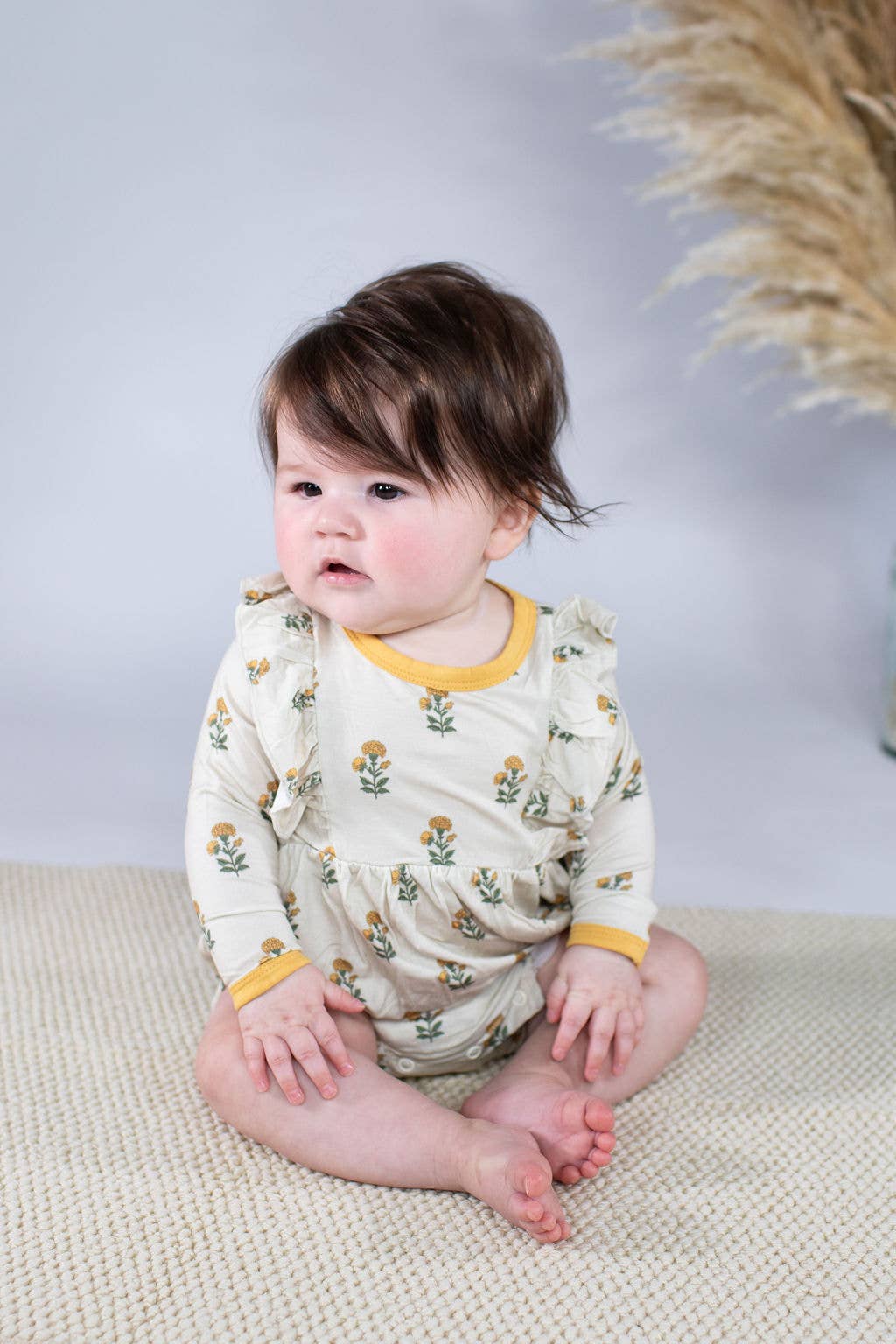 Marigold Block Print - LS Flutter Bubble