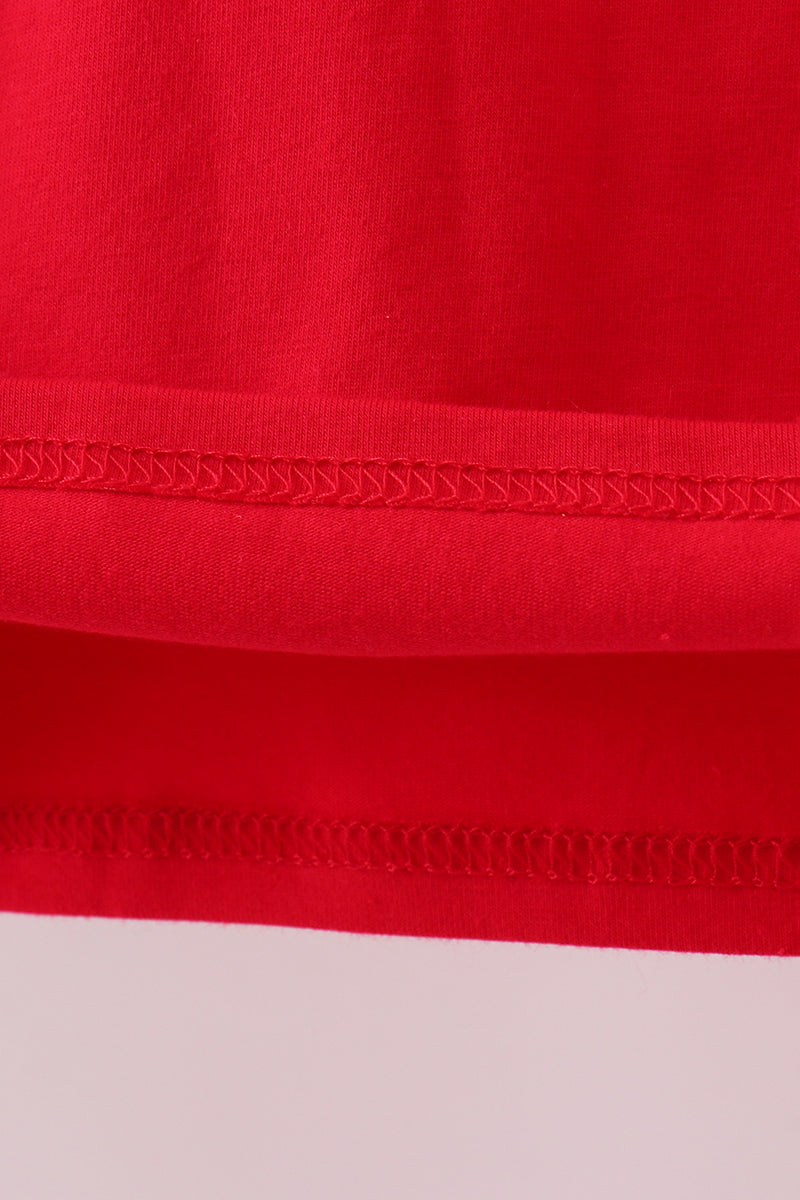 Premium Red Georgia applique top
