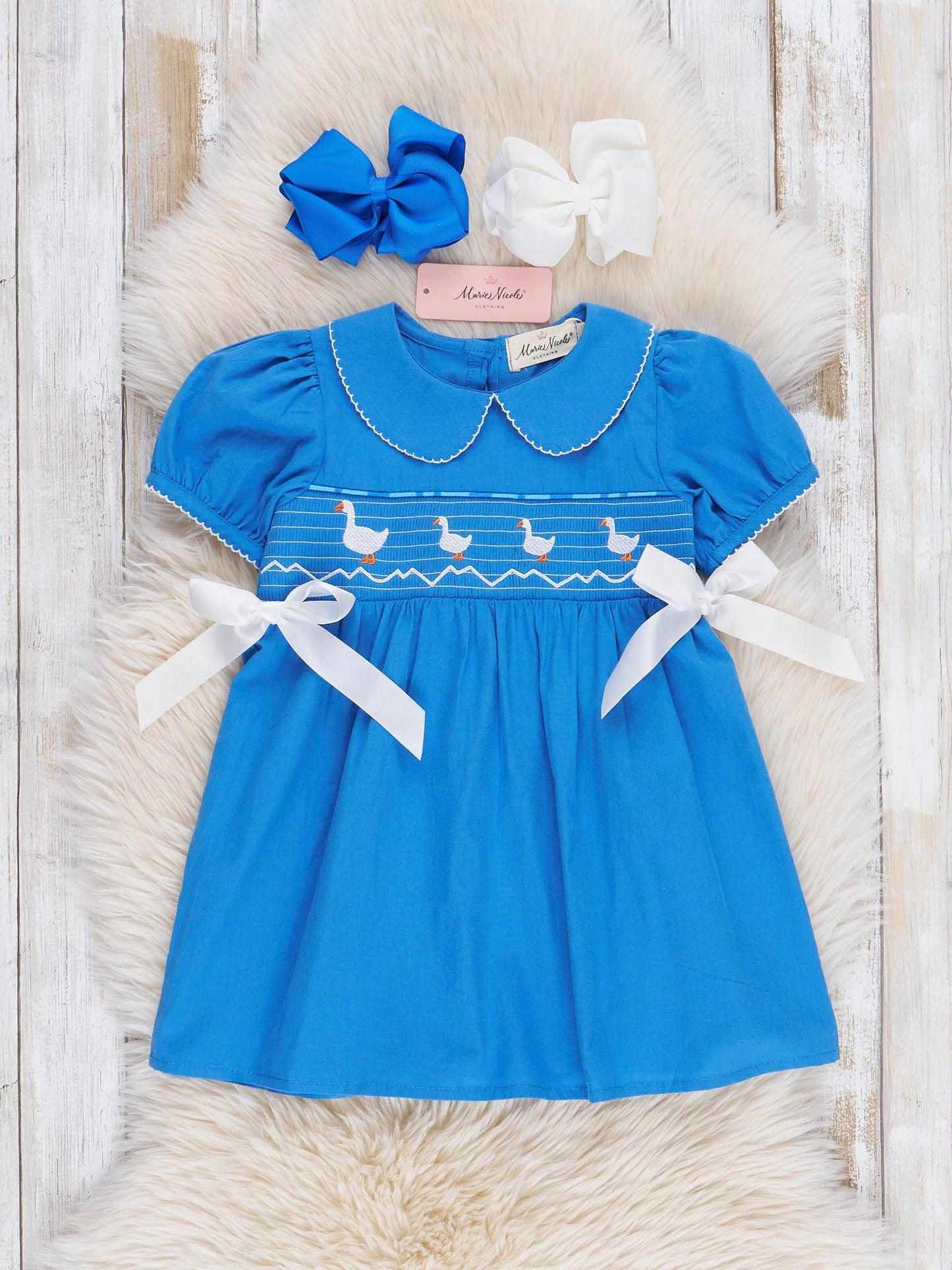 Darling Duckies Smocked Dress