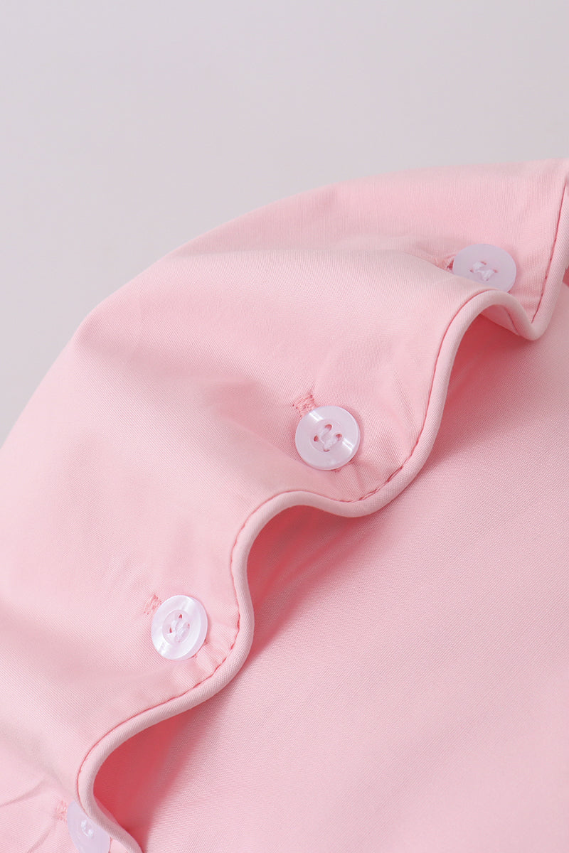 Pink ruffle bow bonnet
