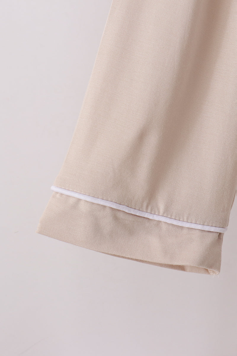 Beige bamboo mom pajama set – view 4