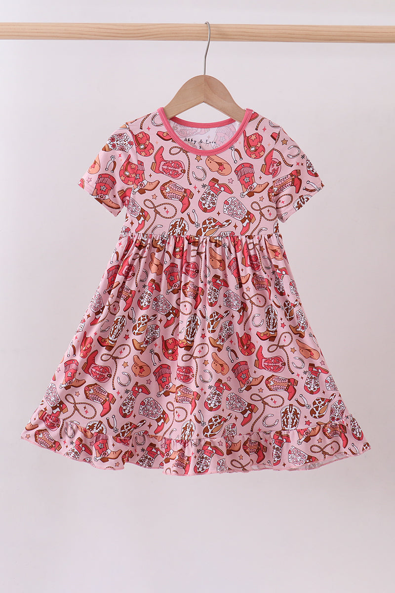 Pink cowgirl bamboo dress