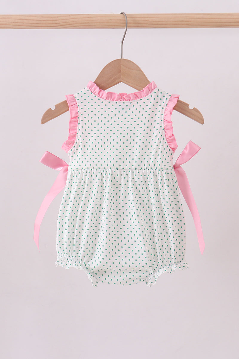 Green clover golf cart applique ruffle bubble