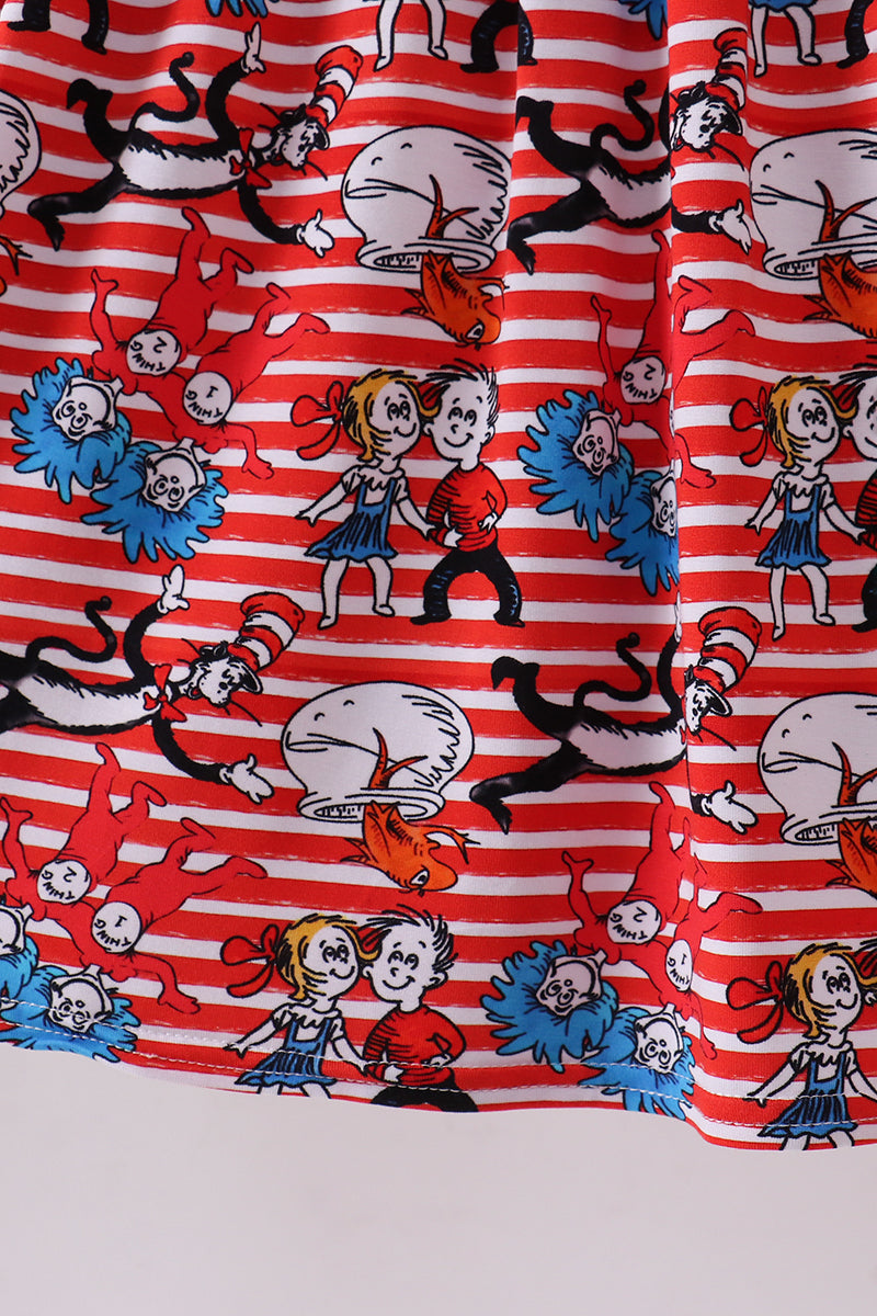 Red Dr. Seuss bamboo dress