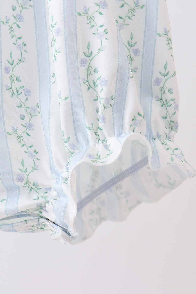 Blue character applique ruffle bubble