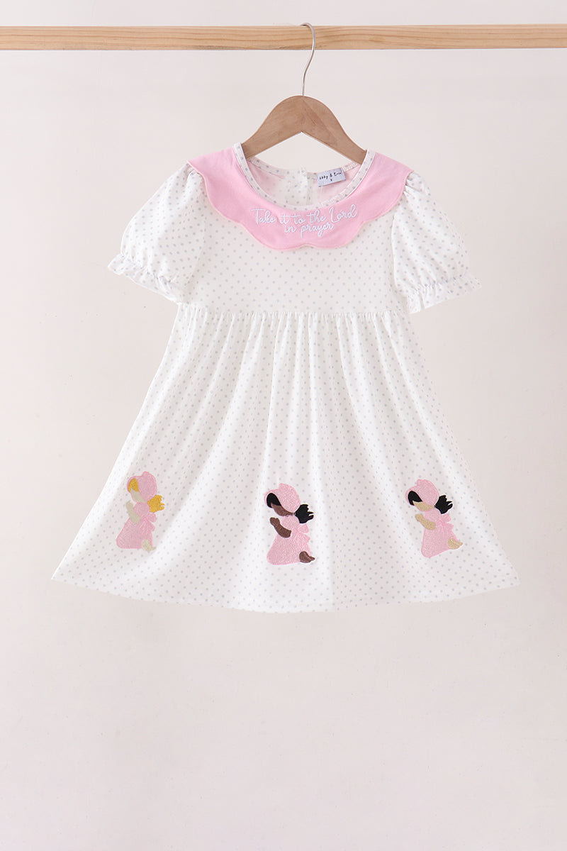 Pink Prayer Embroidery Dress