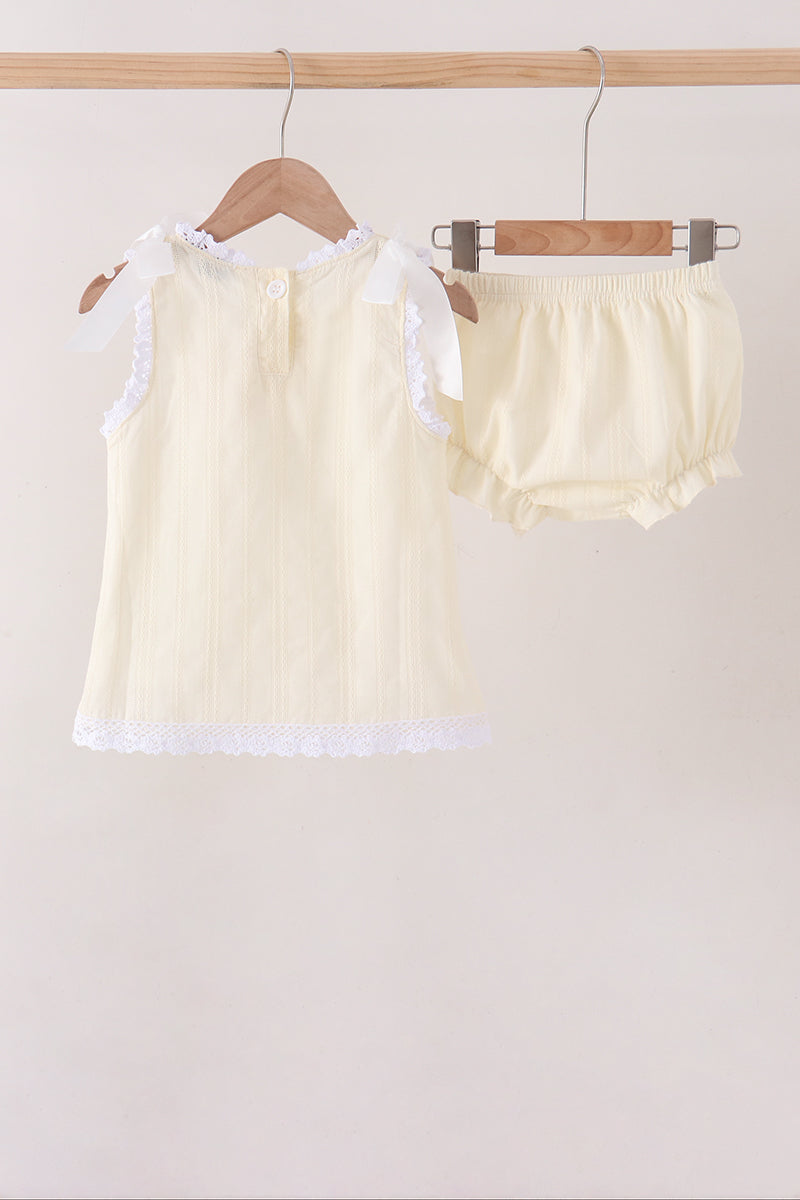 Beige Jacquard Bloomer Set