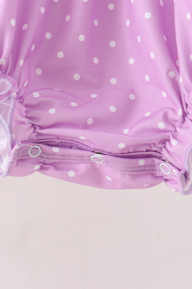 Purple Bucket Candy Embroidery Ruffle Bubble