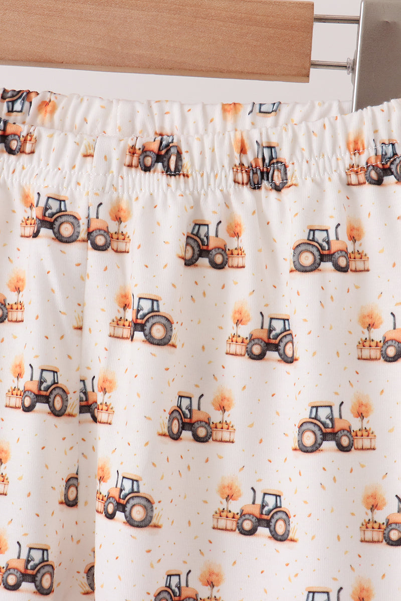 Green farm embroidery pants set