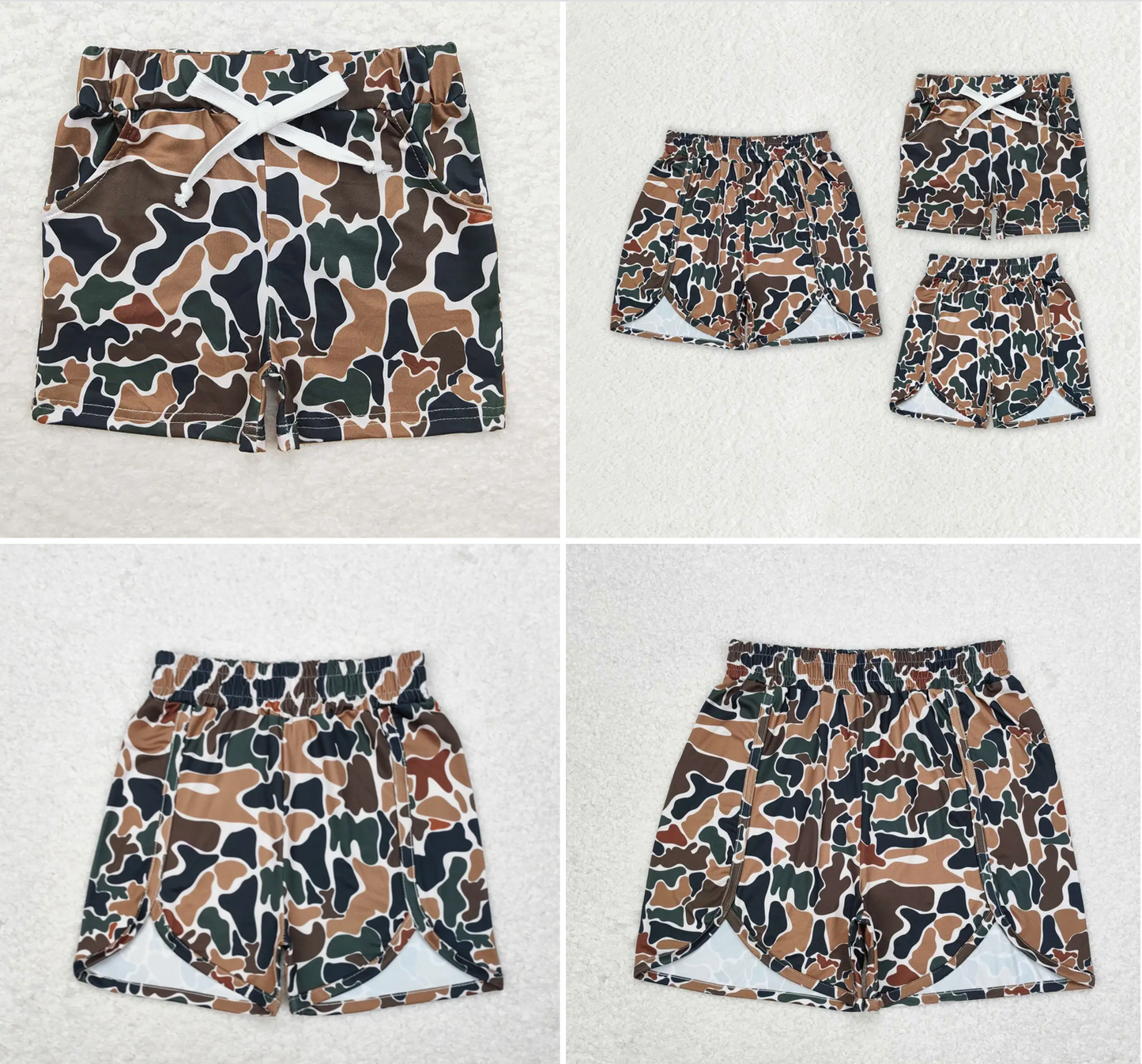 *Pre-Order: Mommy and Me Family Sibling Brown Camo Summer Shorts Bottoms