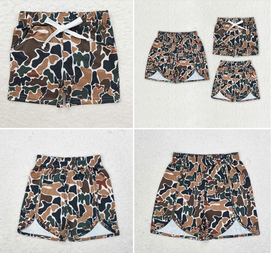 *Pre-Order: Mommy and Me Family Sibling Brown Camo Summer Shorts Bottoms