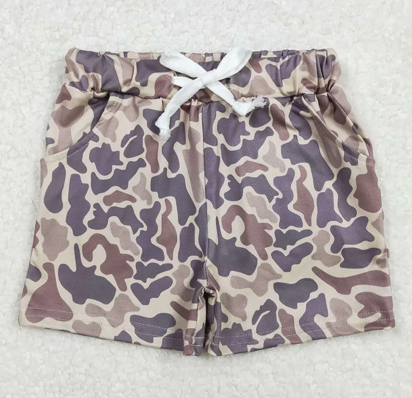 *Pre-Order: Boys Brown Camo Summer Shorts Bottoms