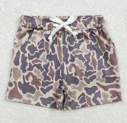 *Pre-Order: Boys Brown Camo Summer Shorts Bottoms