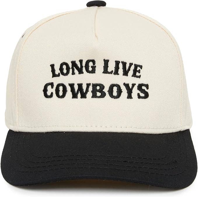 Kids/Baby 2-Tone Cap: Long Live Coyboys - Black/Beige