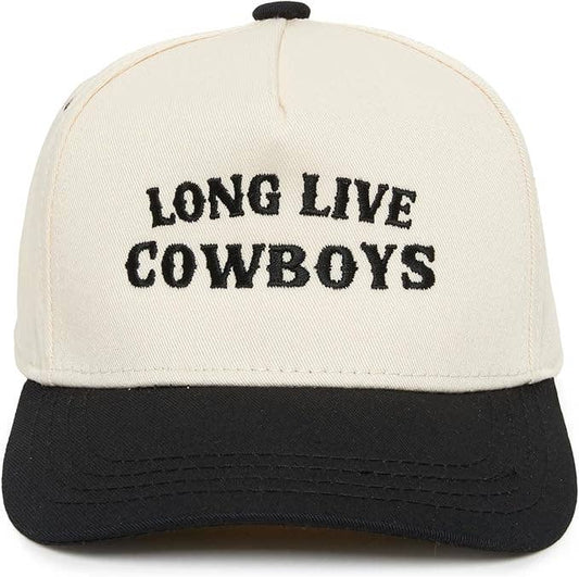 Kids/Baby 2-Tone Cap: Long Live Coyboys - Black/Beige