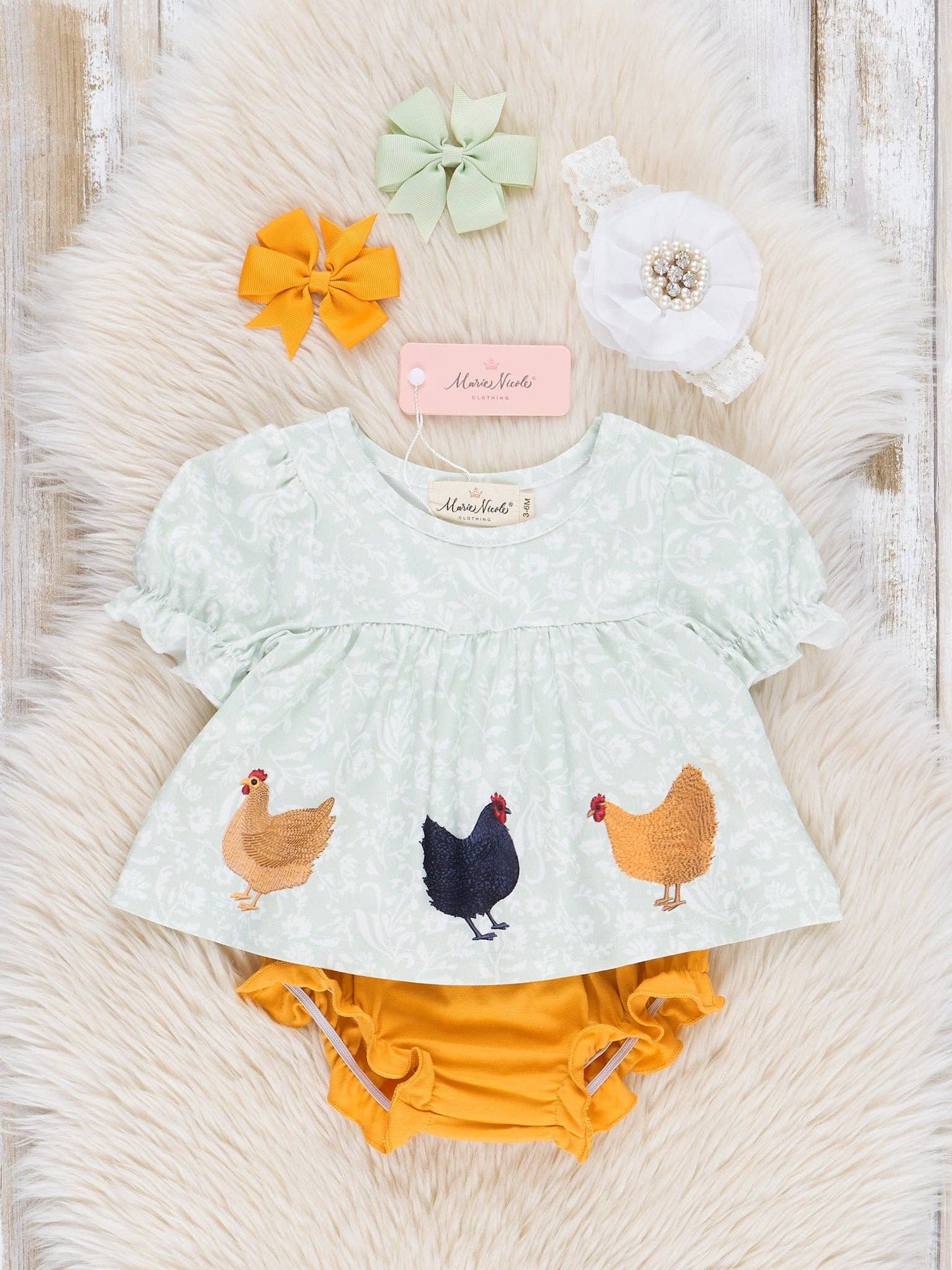Golden Chicken Party Bloomers Outfit